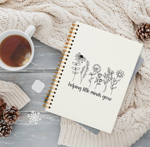 Helping Little Minds Grow Notebook,Inspirational Teacher Gifts,Office Notebook Journal for Work Office School,Appreciation Gift for Teacher,Thank You Gift,Hardcover Spiral Notebook 5.5x8.3