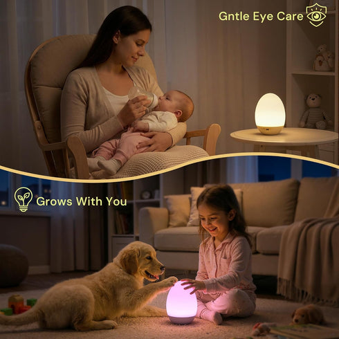 7 Dimming L LOHAS LED Egg Night Light for Kids, Baby Night Light with Colors Changing,Stepless Brightness, BPA Free