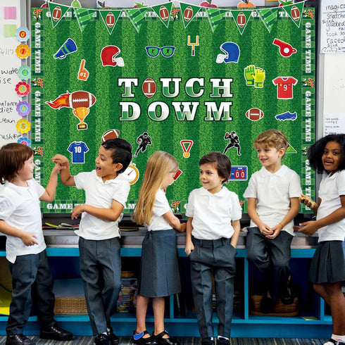 gisgfim 69Pcs Football Bulletin Board Decoration with Background Paper & Banner for School Classroom Game Day Supplies