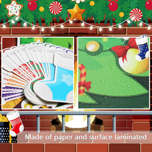 Christmas Bulletin Board Set, Tree Fireplace Decorations, XMAS Holiday Cutouts for Classroom Bulletin Boards