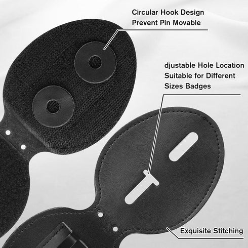 BESARME Police Badge Holder Belt Clip Cowhide Leather Badge Holders Universal Law Enforcement Security Badge Holder