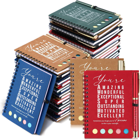 Jetec 25 Sets Team Employee Appreciation Gifts Bulk Office Business Inspirational Team Together Spiral Notebooks with