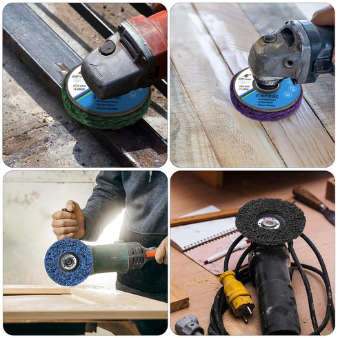 20 Pcs 4" x 5/8" Strip Discs Bulk for Paint Stripping and Rust Removal Wheels for Angle Grinders