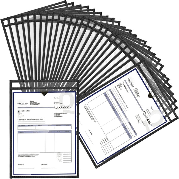 56 Pack Job Ticket Holders Reusable Dry Erase Pockets Plastic 10 x