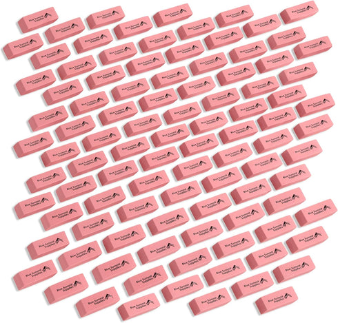 Blue Summit Supplies Pink Erasers Bulk - 100 Pack Classroom Erasers for Kids, School Supplies