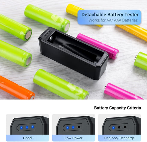28x Tester,28 /14500 JJC AA Battery Case for AA, AA Battery Storage Case with Detachable Slots AA holder Organizer