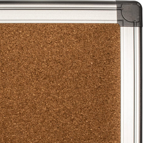 BIBOC 24 x 36 inches Cork Board, Bulletin Board, Felt Board for Homes or Offices with Silver Frame