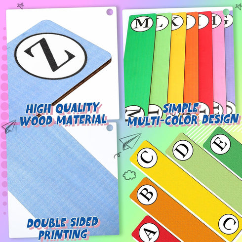 Chivertion 26 26 Albums, Pcs Library Alphabet Book Dividers Wooden Vinyl Record Organizer Separators Alphabetical A-z