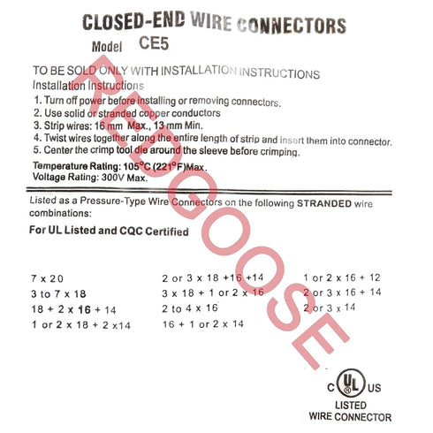 500PCS Closed End Crimp Connector - 26-12 AWG Nylon Wire Connectors Crimp Cap Wire Terminals Assortment