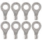 100Pcs Non-Insulated Ring Terminal, AWG16-14 Electrical Wire Crimp Connectors, 1/4" Stud O-Type