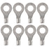 100Pcs Non-Insulated Ring Terminal, AWG16-14 Electrical Wire Crimp Connectors, 1/4" Stud O-Type