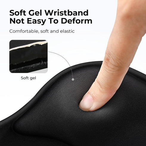 EooCoo Ergonomic Mouse Pad with Gel Wrist Rest Support, Middle Concave Design for Natural Wrist Alignment, Non-Slip