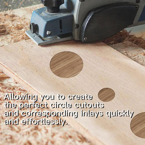Pack of 4 Circle Inlay Template Set - Router Templates for Woodworking and Decorative Router Jig