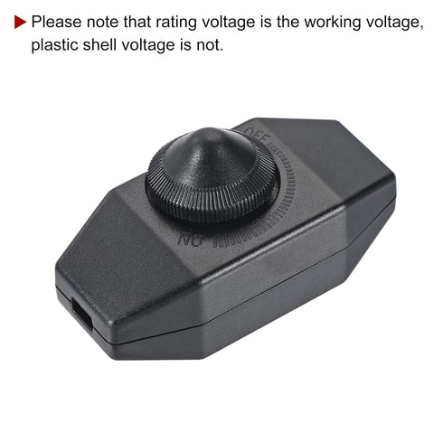 MECCANIXITY Rotary Cord Switch, AC 220V 2A 150W Slide Control Lamp Dimmer, Black