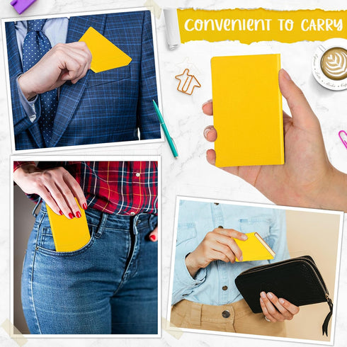 Yeaqee 20 Pack Leather Pocket Notebook Journals, 4" x 2.5", 50 Pages, Waterproof Soft Cover for School Office