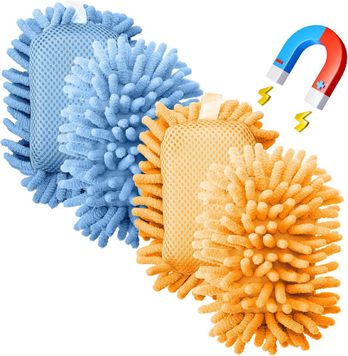 Mr. Pen Microfiber Shag Whiteboard Eraser, 4 Pack, Washable Blue & Orange Dry Erasers for White Boards