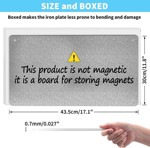 Magnetic Board,17.1" x 11.8" Magnet Display,for Magnets and Bulletin Board,Suitable for Wall, Refrigerator, Compartment, Cabinet etc,Comes with Dual Lock Tape for Easy Hanging (silver1) by Bonnary