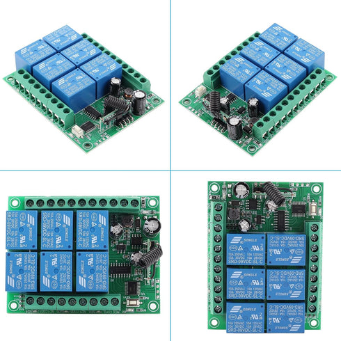 12V 24V 36V 48V 433Mhz 12V-48V 10A 6 12V~48V, 2 DC Wireless Switch, Channel Wireless Remote Control Switch for Garage