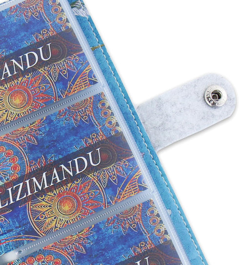 lizimandu Business Card Holder Book, PU Leather Organization Binder for Men & Women, Up to 96 Cards Capacity, 1-Peach
