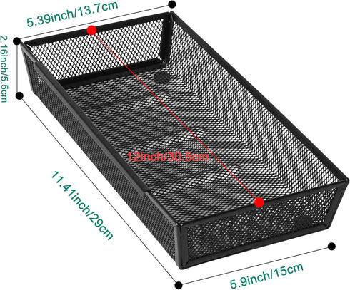 ihomecooker Mesh Tray Silverware Drawer Organizer - Utensil Cutlery Tray with Interlocking Arm Dividers for Home and