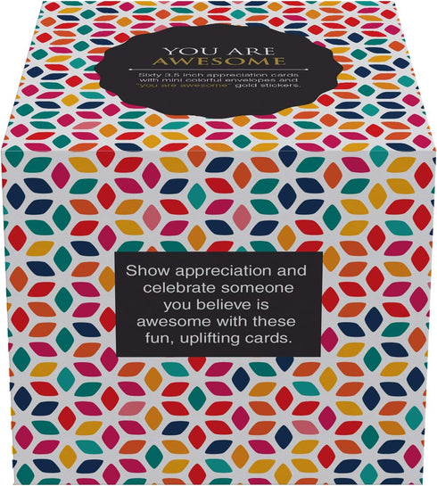60 3.5x3.5. Dessie Inspirational Cards With Envelopes You Are Awesome Seals for Appreciation, Encouragement,Gratitude