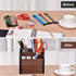 Wooden Desk Organizer with Drawer, Multifunctional Storage for Remote Control, Office Supplies