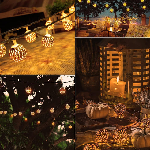 60 36 8 Brightown Solar Moroccan String Lights Outdoor LED Ft Globe Fairy Lights with Lighting Modes, Waterproof Solar
