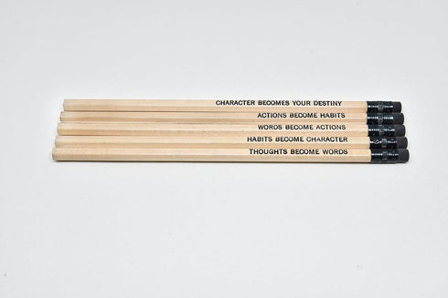 Fresh Prints of CT Gandhi Quote - Inspirational Pencils with Funny and Motivational Sayings for School