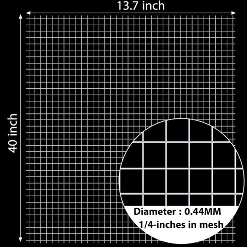 2 13.7 40 Inches SATINIOR Sheets x Chicken Wire Fence Wire Mesh Roll Hardware Cloth Small Galvanized Welded Metal Cage
