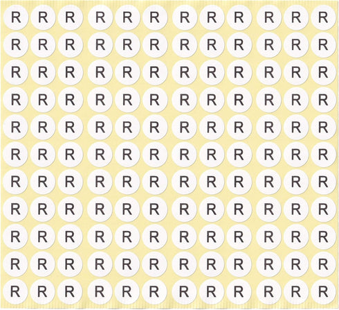 dealzEpic - Alphabet Stickers of The Letter R, Small Round Paper Self-Adhesive Peel and Stick Labels