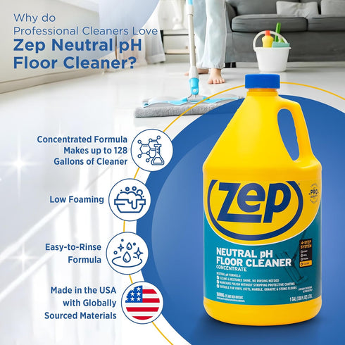 1 ZUNEUT128 Zep Neutral PH Industrial Floor Cleaner - Gallon - - Concentrated Pro Trusted All-Purpose Floor Cleaner