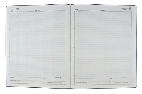 BookFactory Blue Lined Lab Notebook, 168 Blue Grid Pages, 8 7/8" x 11 1/4"