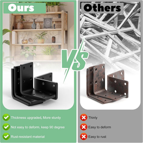 Furniture,16 2.4''x2.4''x1.2'' Braces,11-ga L Brackets for Wooden Pcs Corner Extra Thick Heavy Duty Shelf Bracket,Metal
