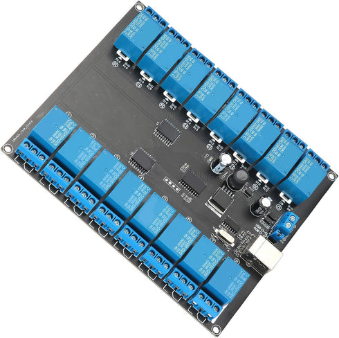 Yoidesu 9-36V 16 Channel Relay Module, USB Controlled Relay Board with 16 SPDT Relays for ON/Off Switching