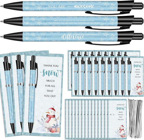 Sayglossy 36 Sets Winter Appreciation Gifts Bulk for Staff Snowflake Thank You Gift