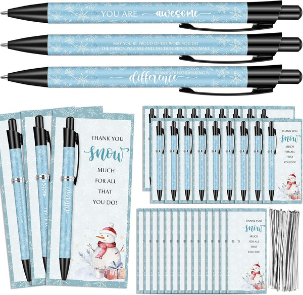 Sayglossy 36 Sets Winter Appreciation Gifts Bulk for Staff Snowflake Thank You Gift