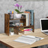Expandable Wood Desktop Bookshelf Organizer, Office Storage Rack, Natural Stand for Supplies and Display