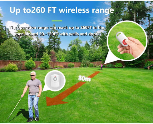 Caregiver Pager Wireless Call Button System, Personal Alert Panic Button for Home with Portable Pager (2 Receiver + 3