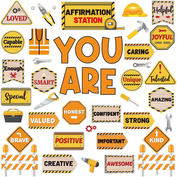 Construction Bulletin Board Decoration Sets Construction Affirmation Station Bulletin Board Set Inspirational