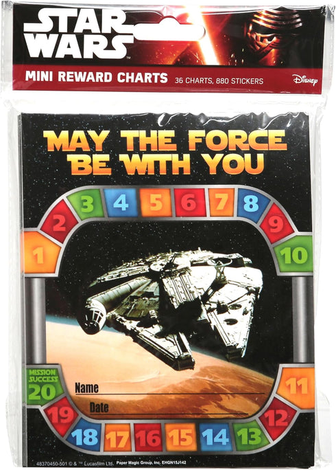 Eureka Star Wars 'May The Force be with You' Reward Charts for Kids, 916pc, 5'' W x 6'' H