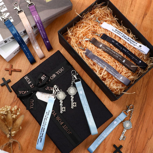 Roowest 60 Pcs Bible Keychain with Scriptures and Inspirational Gifts for Religious Church