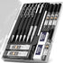 Nicpro 6 PCS Art Mechanical Pencil Set, Black Metal Drafting Pencils 0.3-0.9mm & 2PCS 2mm Graphite Lead Holder