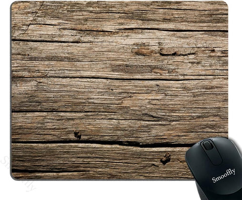 Smooffly Computer Gaming Mouse Pad, Rustic Old Barn Wood Customized Rectangle Non-Slip Rubber Mousepad