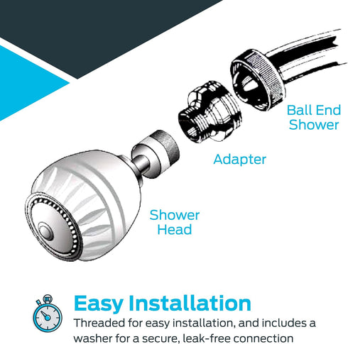 1/2 Inch 1-1/8 Inch 20-Thread, 15060 EZ-FLO IPS x Ball Joint Shower Arm Adapter, Convert Pfister to fit standard shower