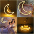 5V LED Warm White Moon Neon Light, Cute Neon Moon Sign,Christmas Room Decor Battery or USB Powered Art LED Decorative