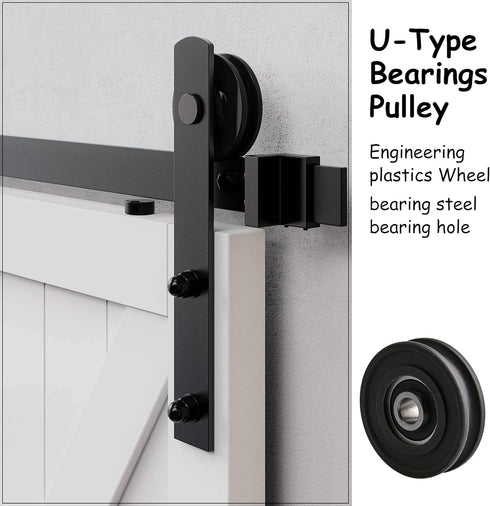 CNBTR 4PCS U-Type Pulley Wheel U Groove Bearing for Doors and Windows, 8mm Shaft Hole, 45mm Diameter