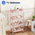 4-Shelf NEWBULIG Rolling Storage Cart, Metal Mobile Utility Organizer Shelf with Lockable Wheels, Space-Saving