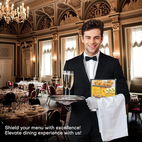 2PCS 8.5 11 Inch 2 4 A4 (2 x Menu Covers, Page View Transparent Restaurant Menu Covers, Fits Size Paper, Menu Holder