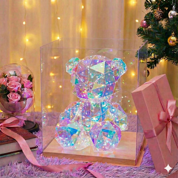 Aladdinas LED Night Light, Holographic Iridescent Diamond Design, Ready to Gift, Lamp Present,
