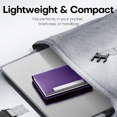 Padike Business Card Holder, Professional PU Leather & Stainless Steel Multi Card Case for Men & Women